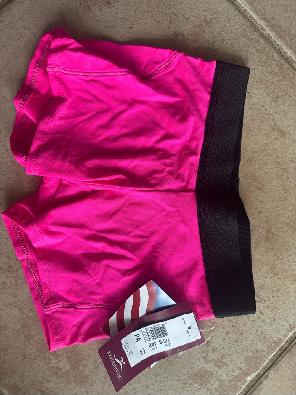 Women’s Motionwear Hot Pink Athletic Shorts with Black Waistband